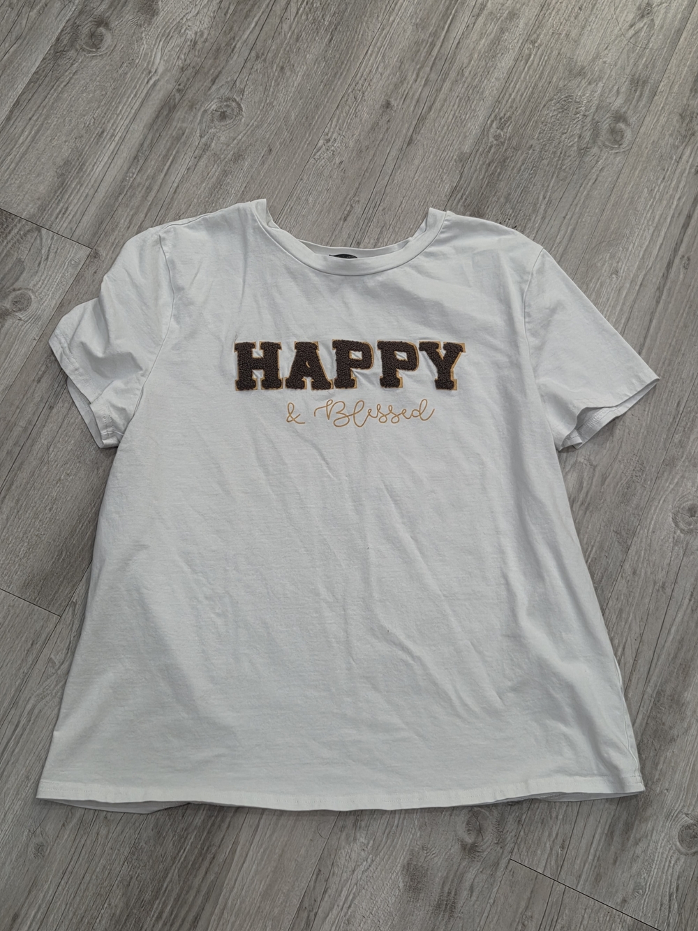 Happy & Blessed White Graphic Tee